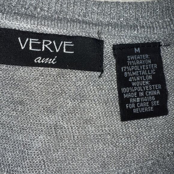 Verve Ami Women's Silver Sparkle Pullover Sweater - Medium - Picture 3 of 8